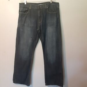 Flypaper Jeans Mens Size 38x30 Bootcut Distressed Blue Denim Casual Streetwear